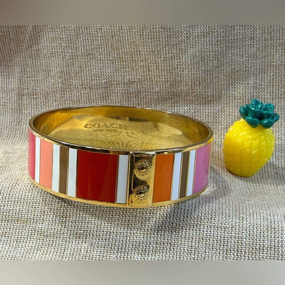 Coach Legacy Stripe Enamel Bangle